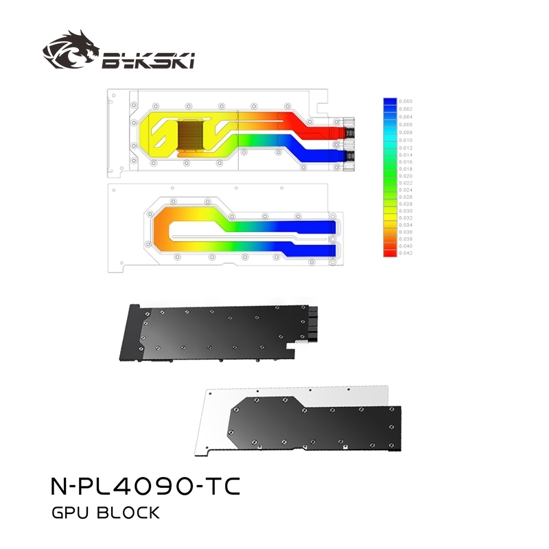 Rtx 4090 Water Block - Bykski N-PL4090-TC GPU Blocco piastra posteriore