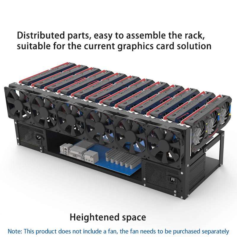 Gpu Mining Rig Frame 8 Gpu - Supporto per Schede Grafiche 6/8/12 GPU,