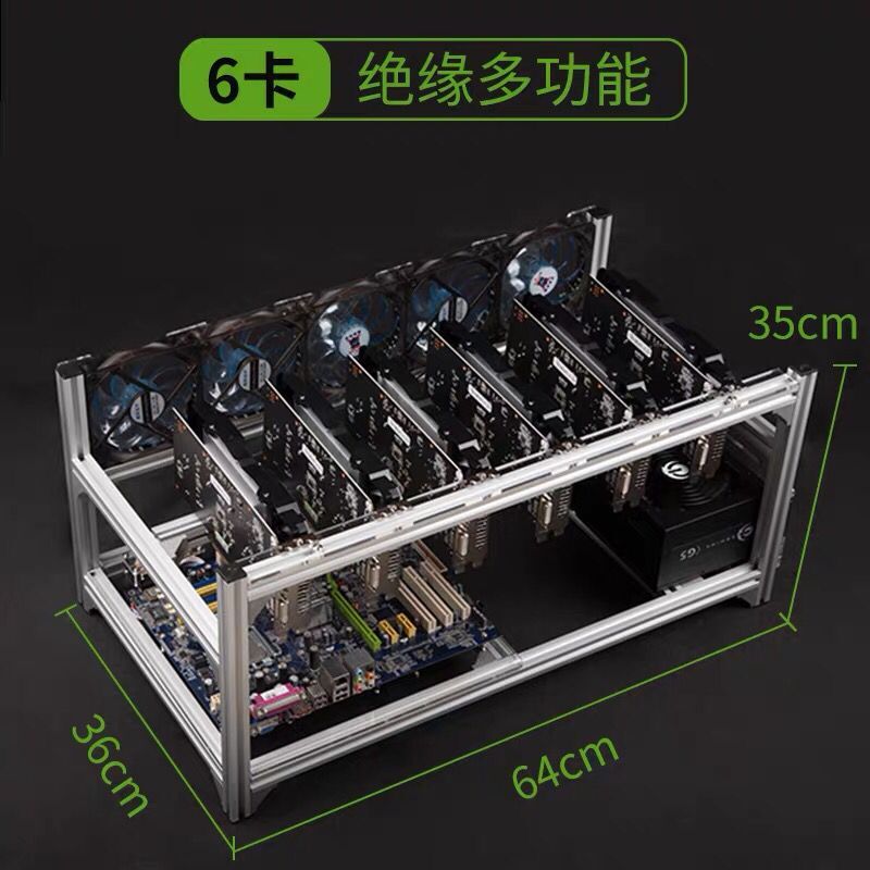 6 8 12 19 GPU Miner Mining Rig - Gpu Mining Rig Frame 8 Gpu recensione e prezzo